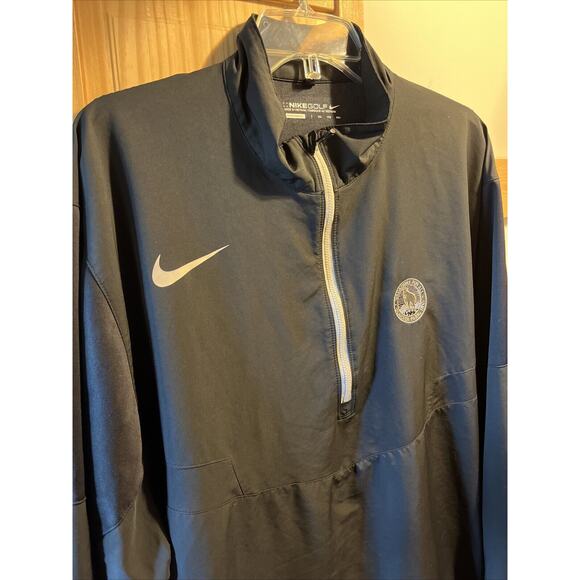 Nike Golf Shirt Mens XXL Black 1/4 Zip Long Sleeve Pullover Glacier Park Jacket - Picture 6 of 10